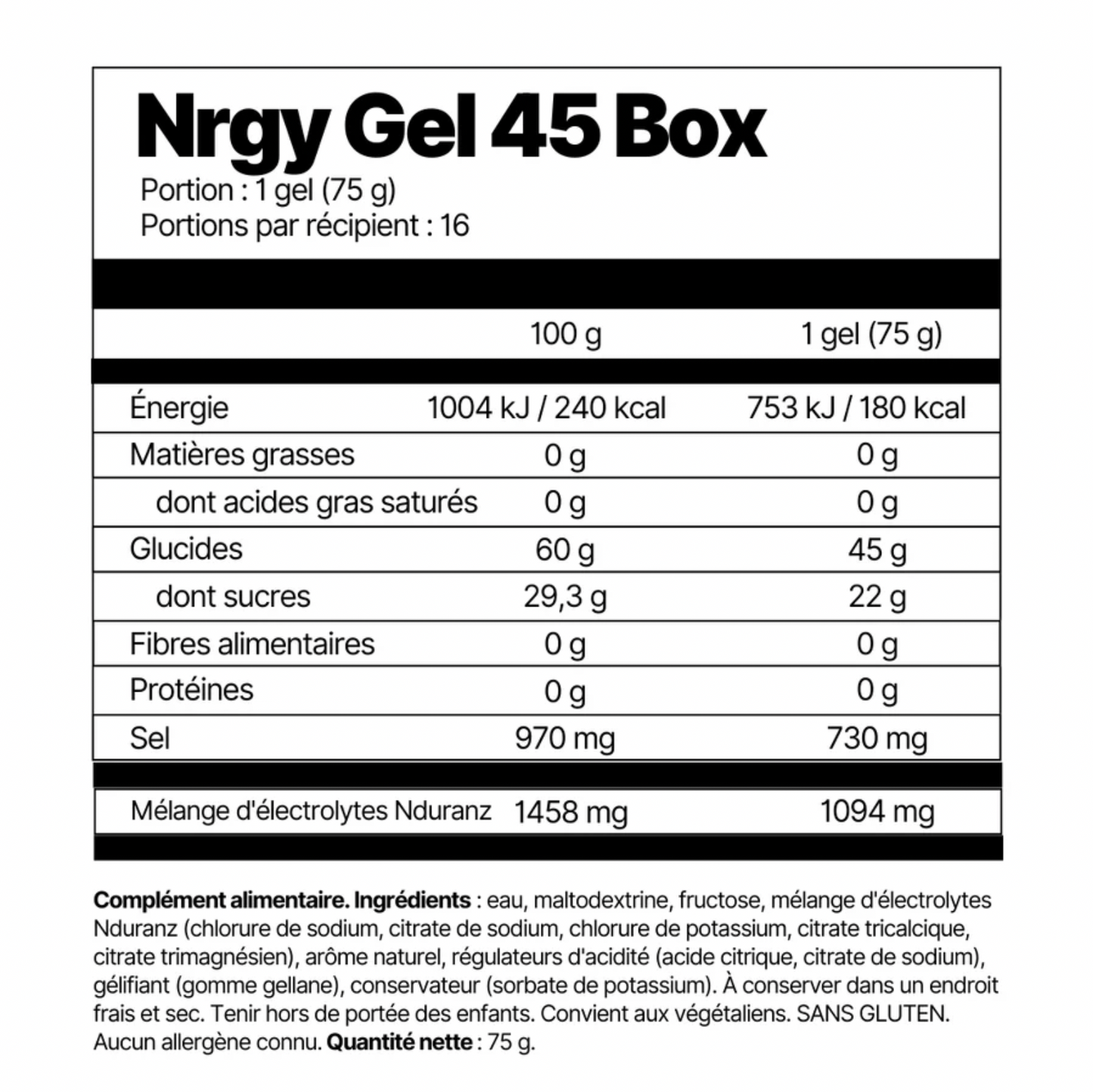Nrgy Gel 45 Box (16pcs)