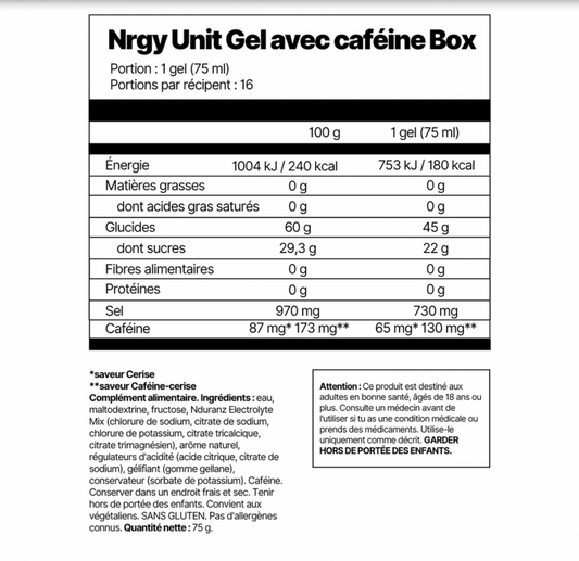 Nrgy Gel 45 Caffeine Box (16pcs)